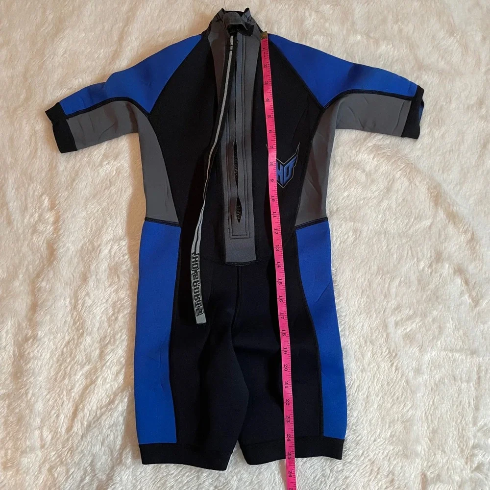 HO Sports Junior 8 Wetsuit Kids Black Blue Grey Shorty Front Zip Neoprene Suit